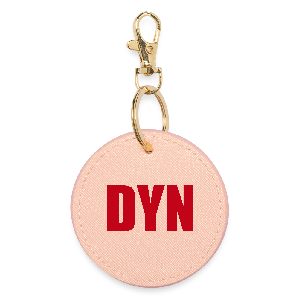 Avaimenperä, ympyrä (DYN-teksti) - light pink