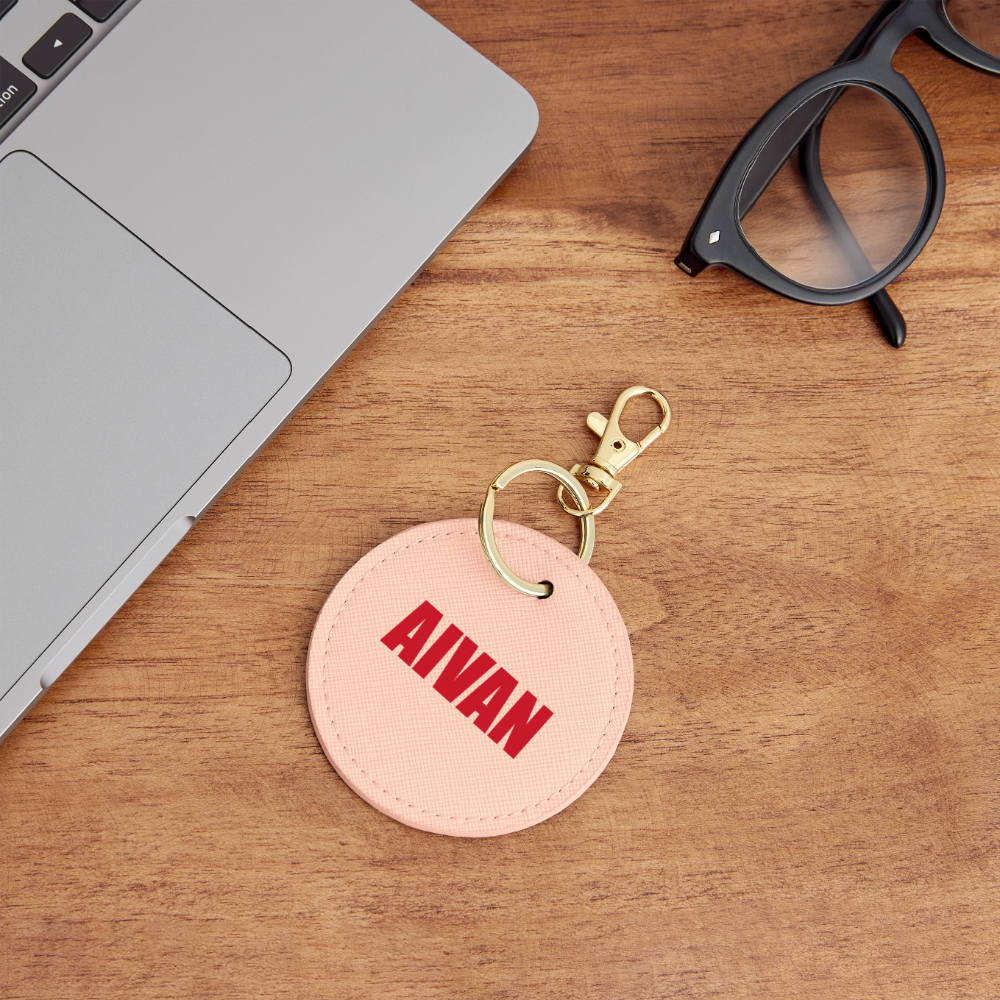 Avaimenperä, ympyrä (AIVAN-teksti) - light pink