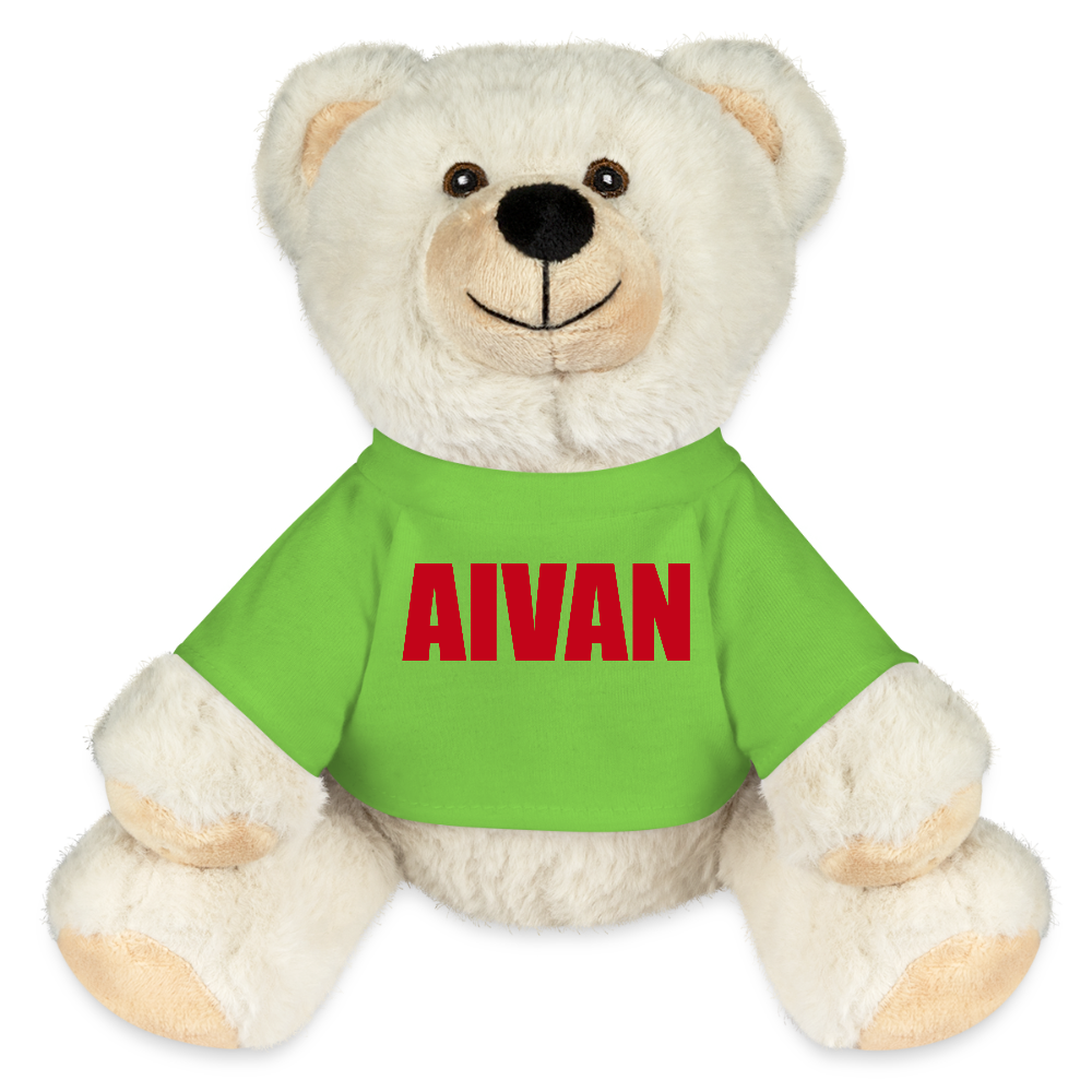 Pehmolelu, nalle (AIVAN-teksti) - light green