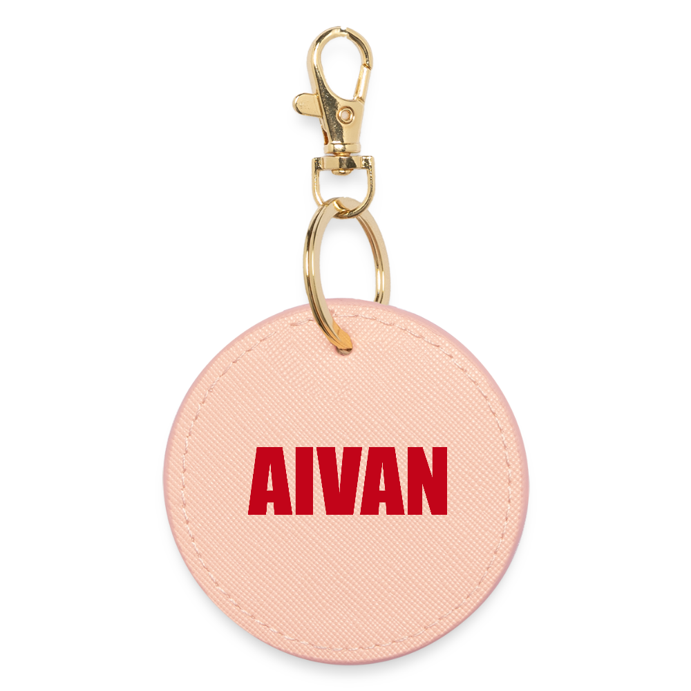 Avaimenperä, ympyrä (AIVAN-teksti) - light pink